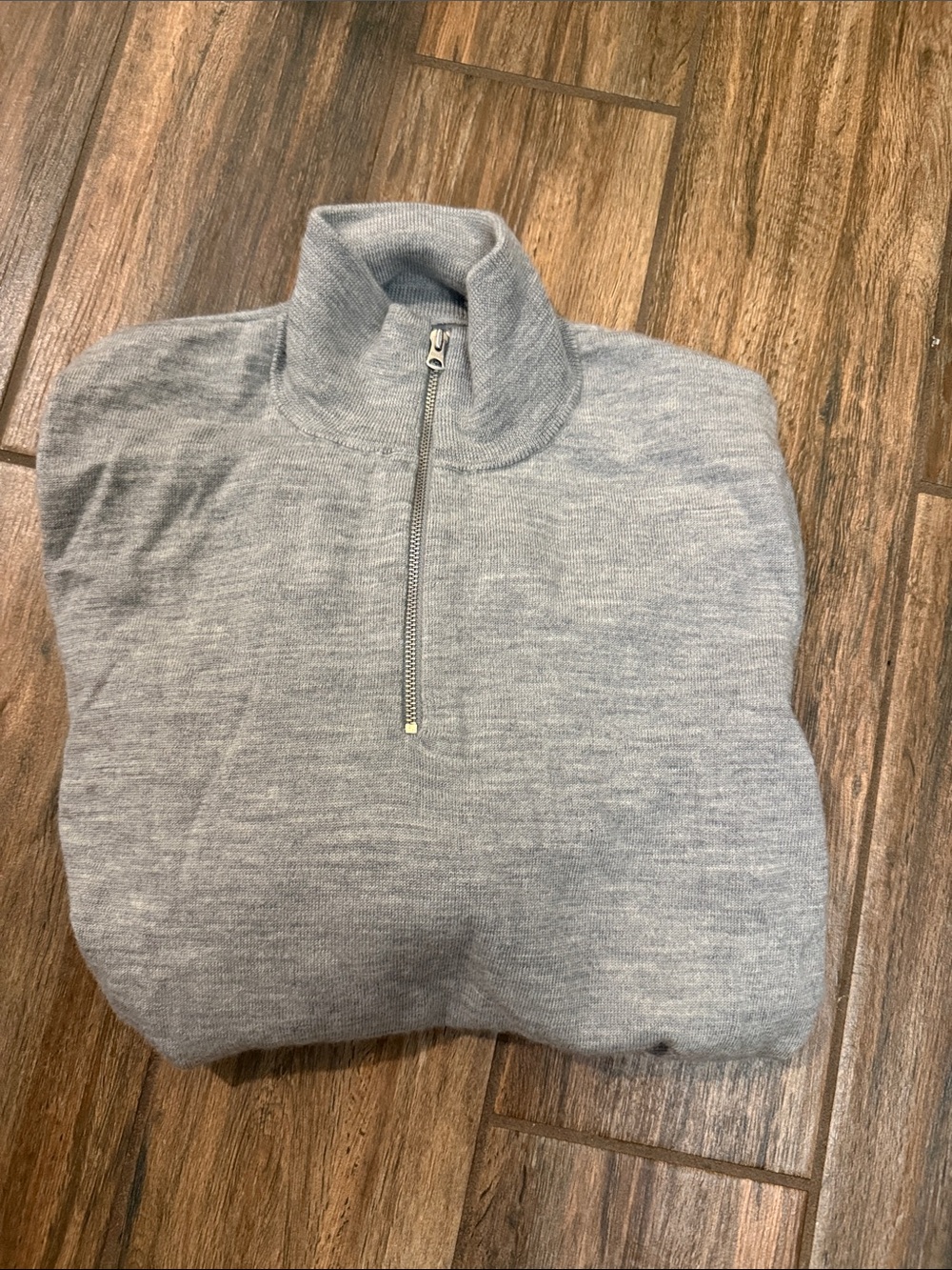 J. Crew Light Gray Merino Half-Zip Pullover